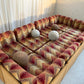 Vintage 9 Piece Geometric Corduroy Modular Sofa & Ottoman (Set)