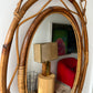 Vintage Italian Bamboo Mirror by Bonacina