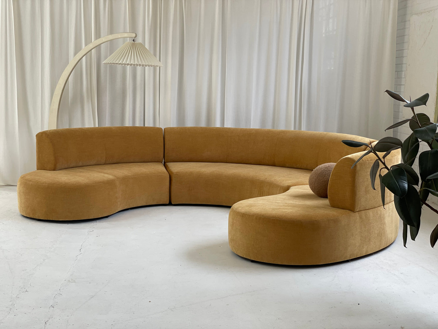 Bespoke Mustard Curvy Modular Sofa
