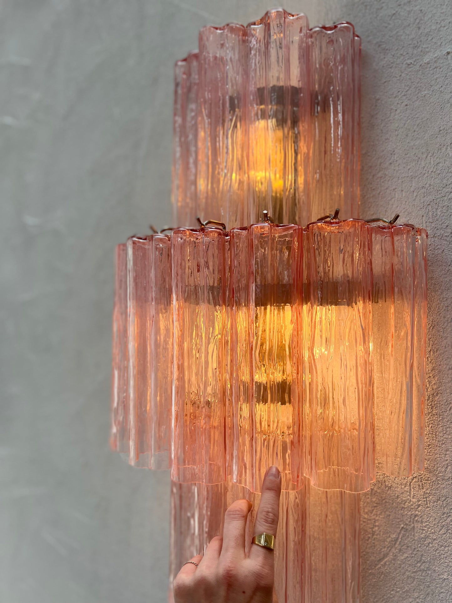 Murano Sconce - Venini TRONCHI PINK - oNE Available