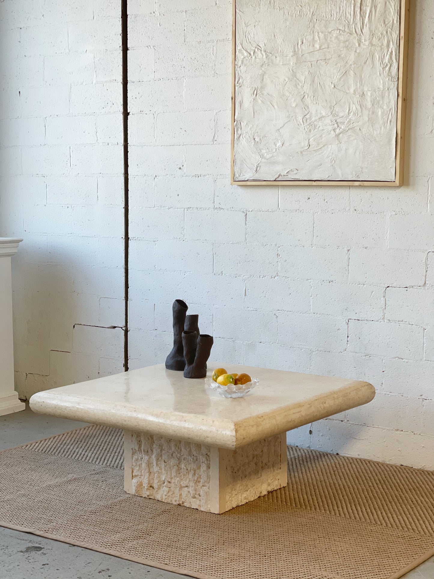 Square Fossil Stone Coffee Table