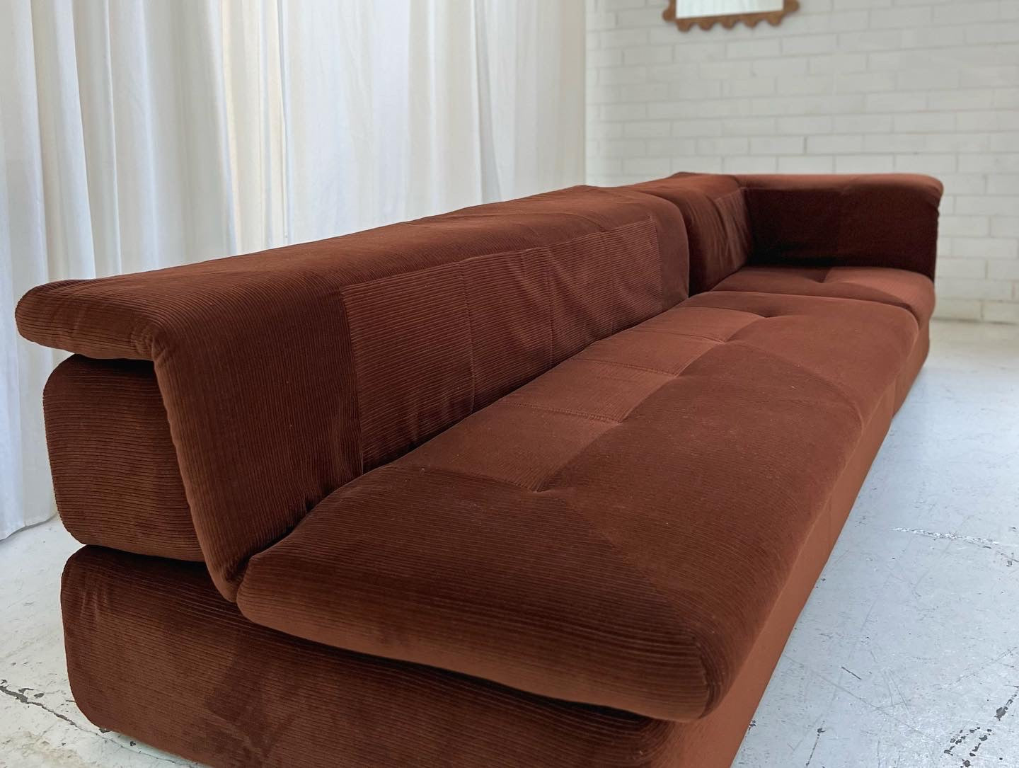 Vintage Fler Choc Velvet Modular Sofa / Bed