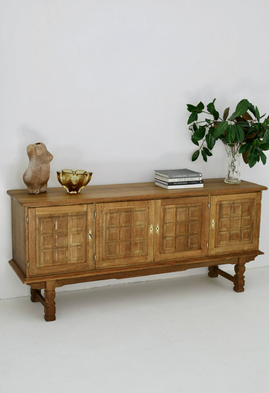 - Mid Century Brutalist Oak Sideboard