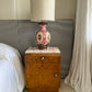 - Set of Two Burl Bedside Tables With Norwegian Rose Marble Tops