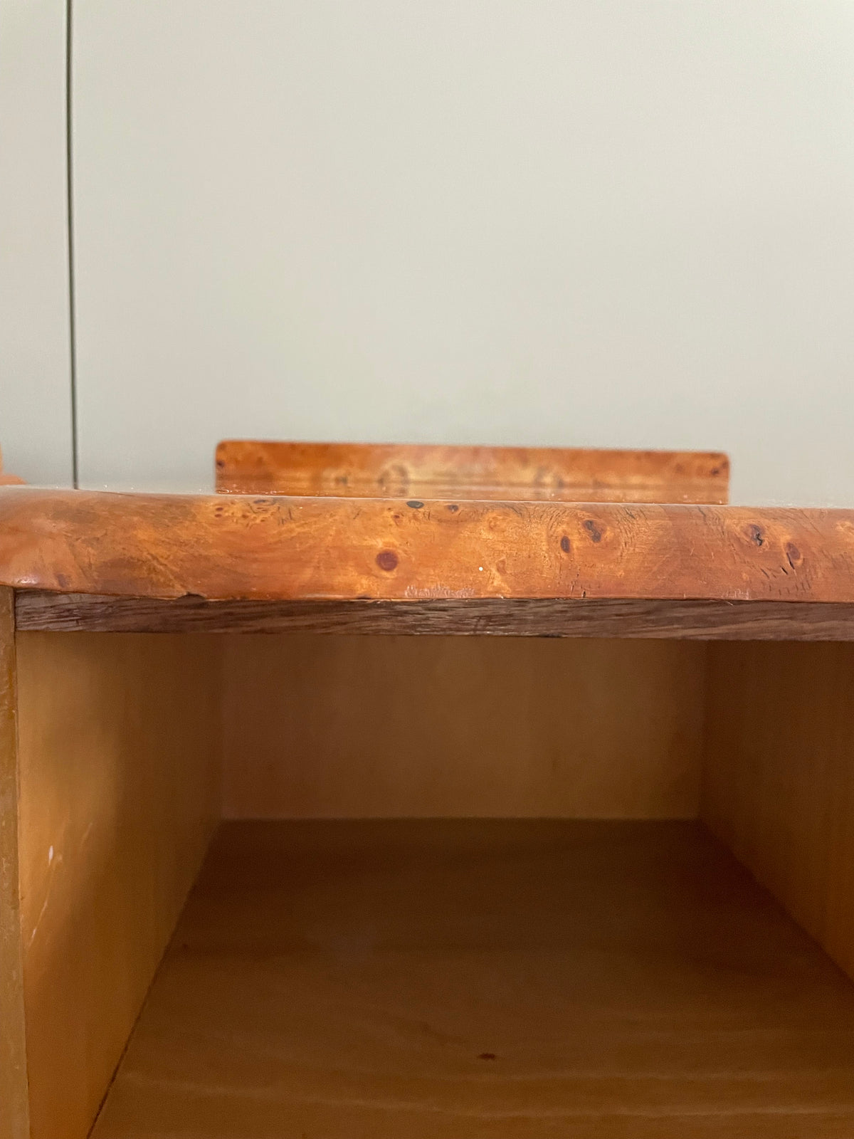 Burl Bedside Tables (Pair)