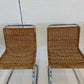 Vintage Cantilever Wicker and Chrome Dining Chairs