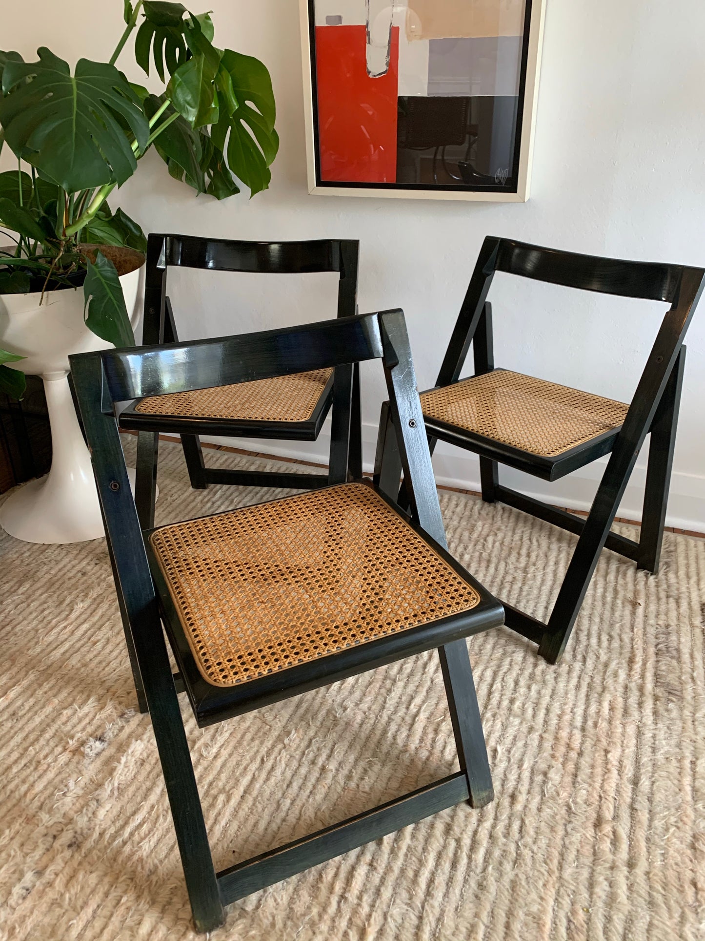 Original 1960’s Aldo Jacober and Pierangela d’Aniello “Trieste” Rattan Folding Chair