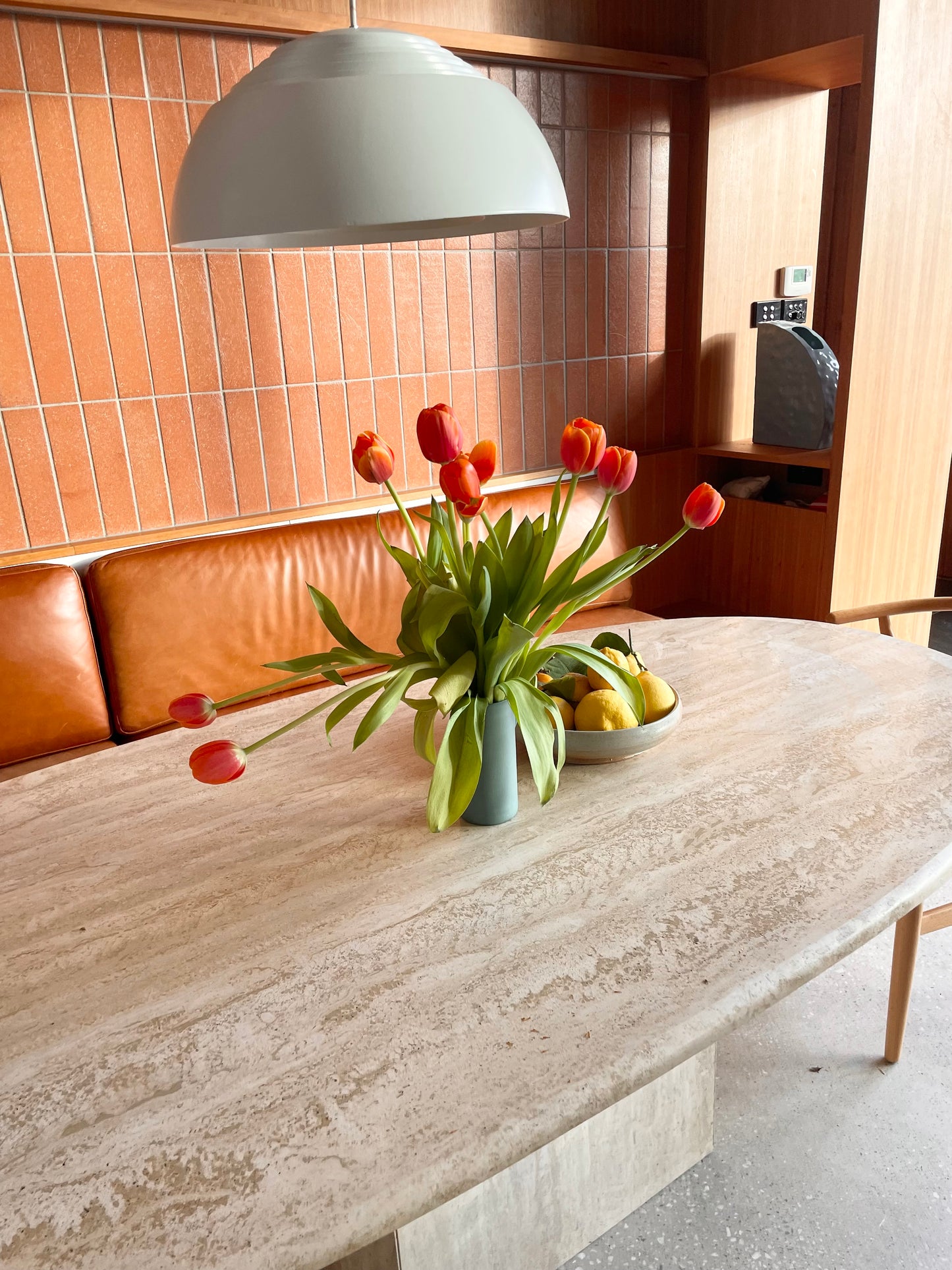 Italian Travertine Dining Table