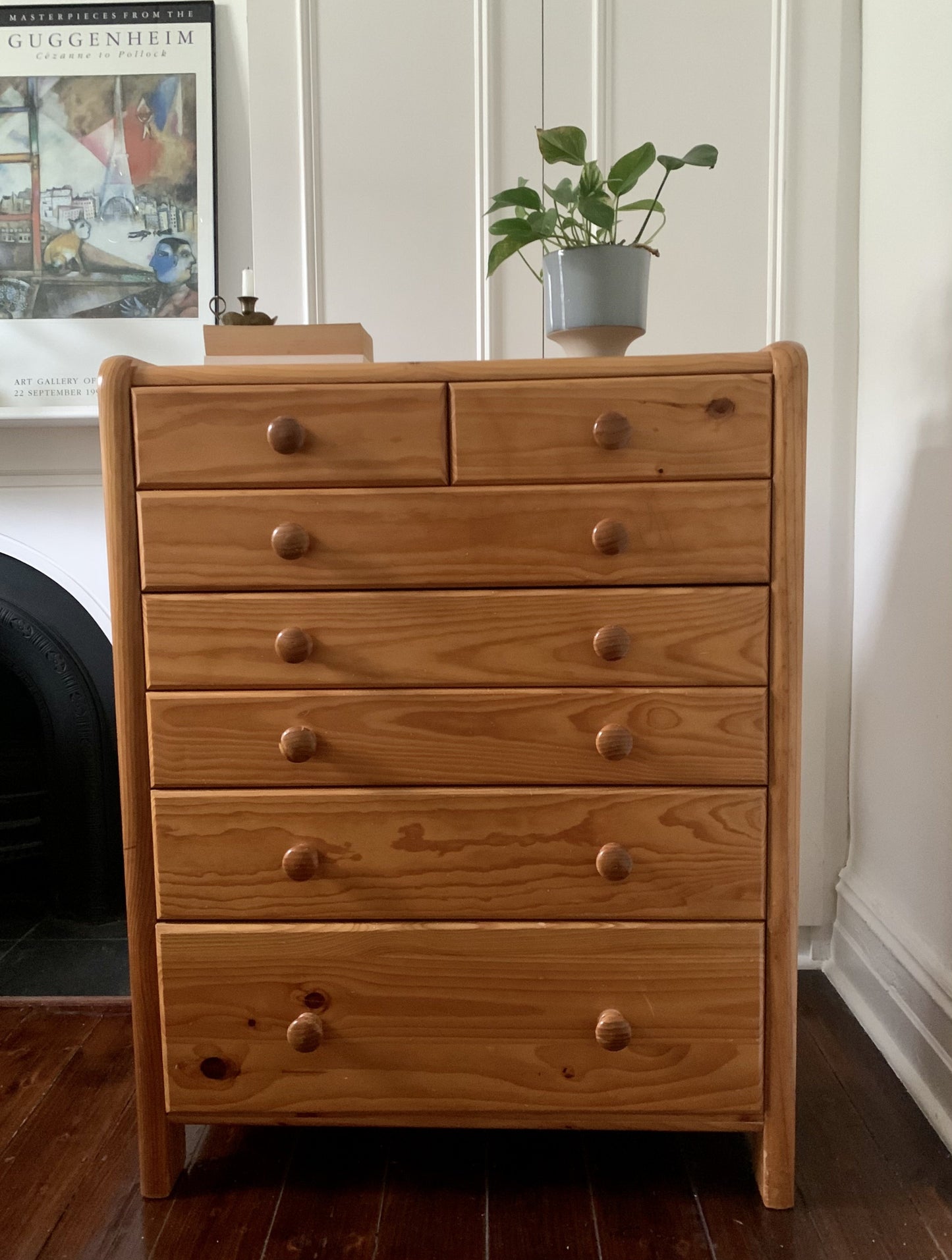 Rattan and Pine Tallboy Drawers