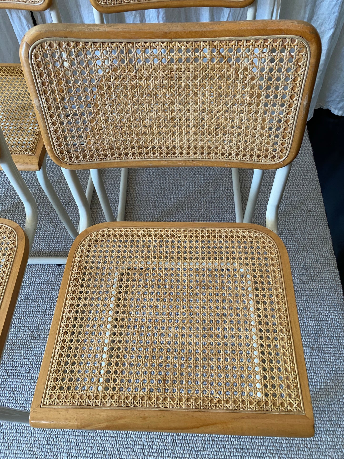 Set of 6 Cesca style rattan dining chairs