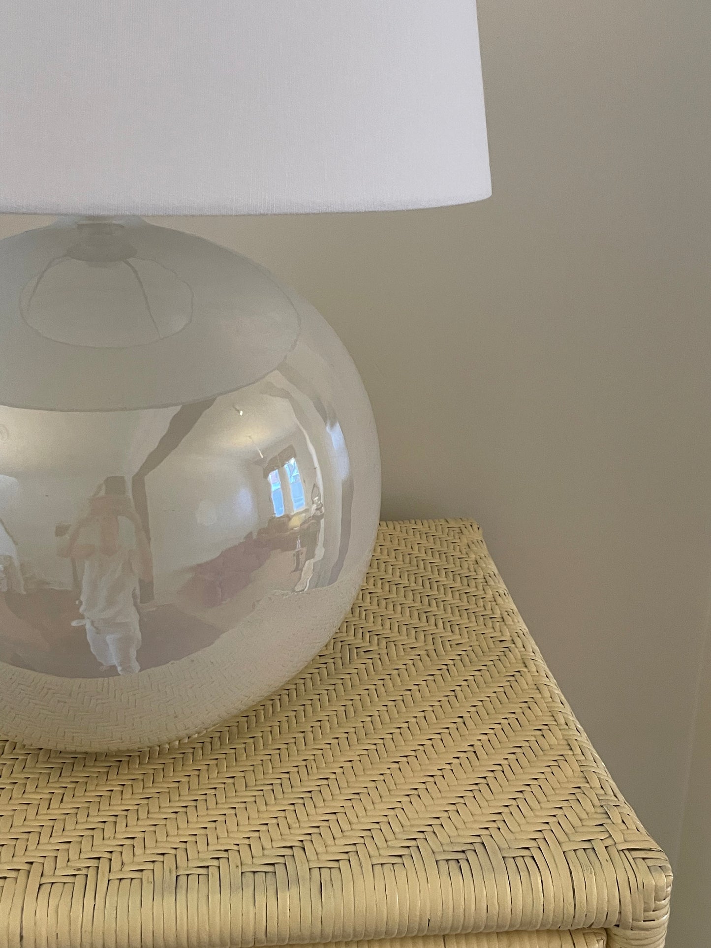 Large Vintage Opalescent Sphere Statement Lamp - Six Available