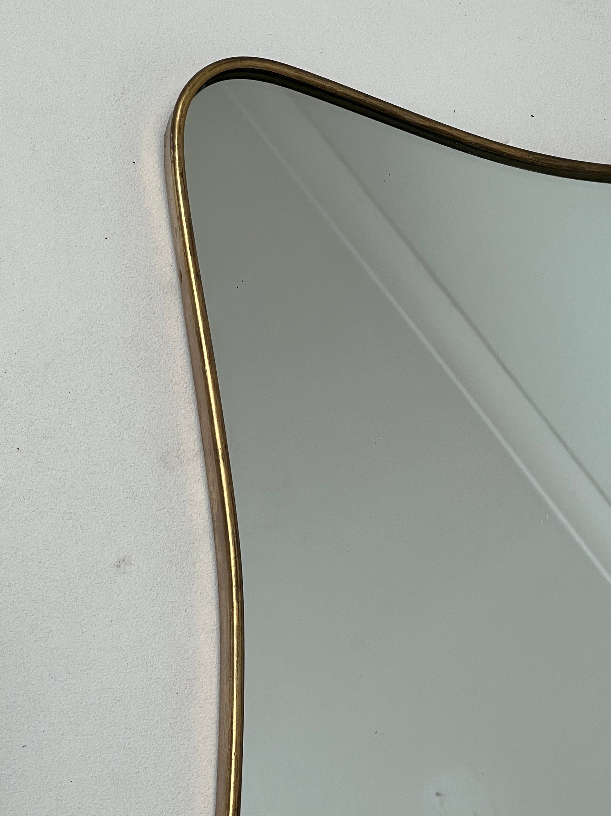 1950s Italian Brass Mirror - “Biscotto” – Curated Spaces