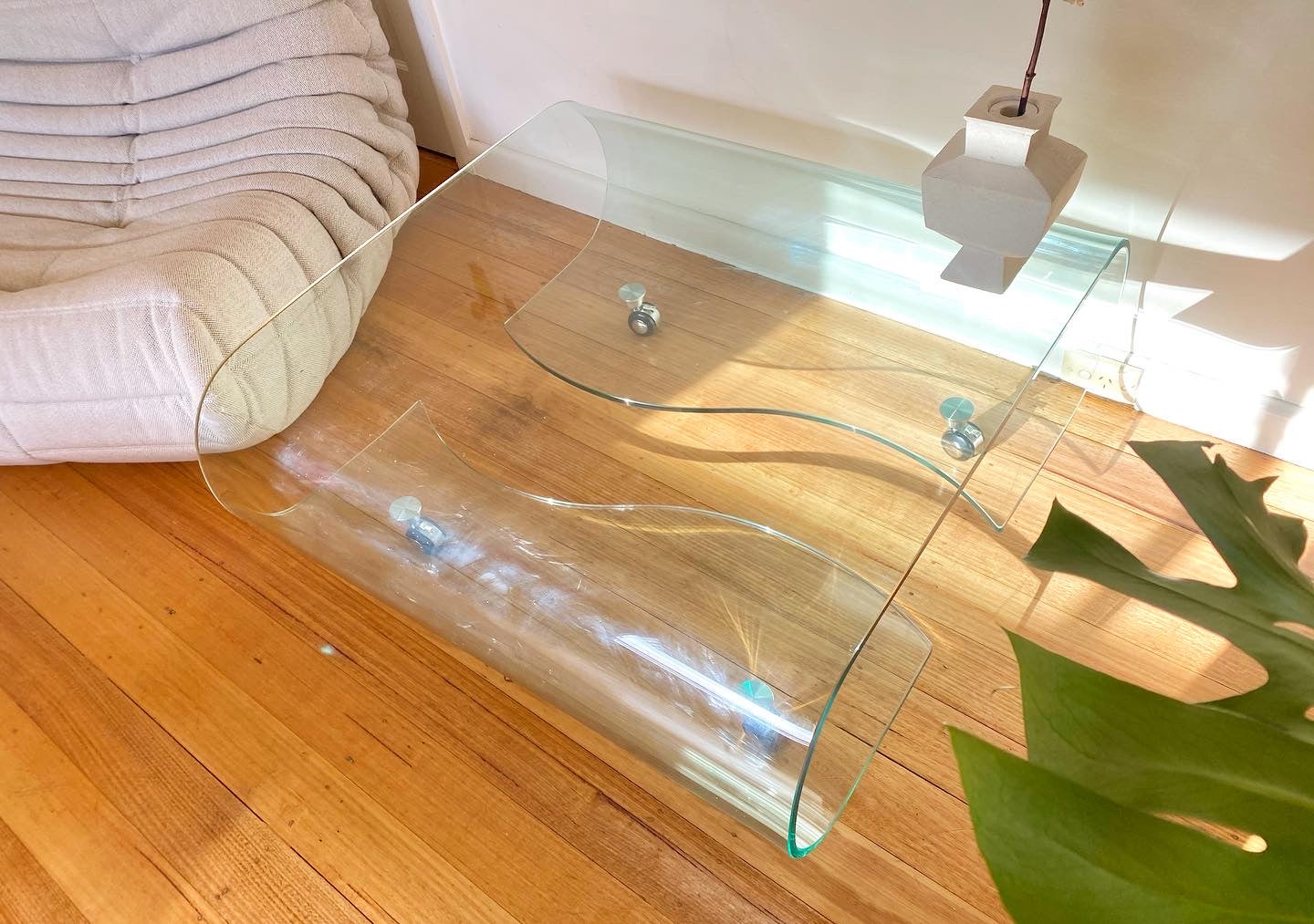 Curvy Glass Coffee Table