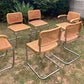 Set of 6 Marcel Breuer Cesca B32 Dining Chairs, Made in Italy