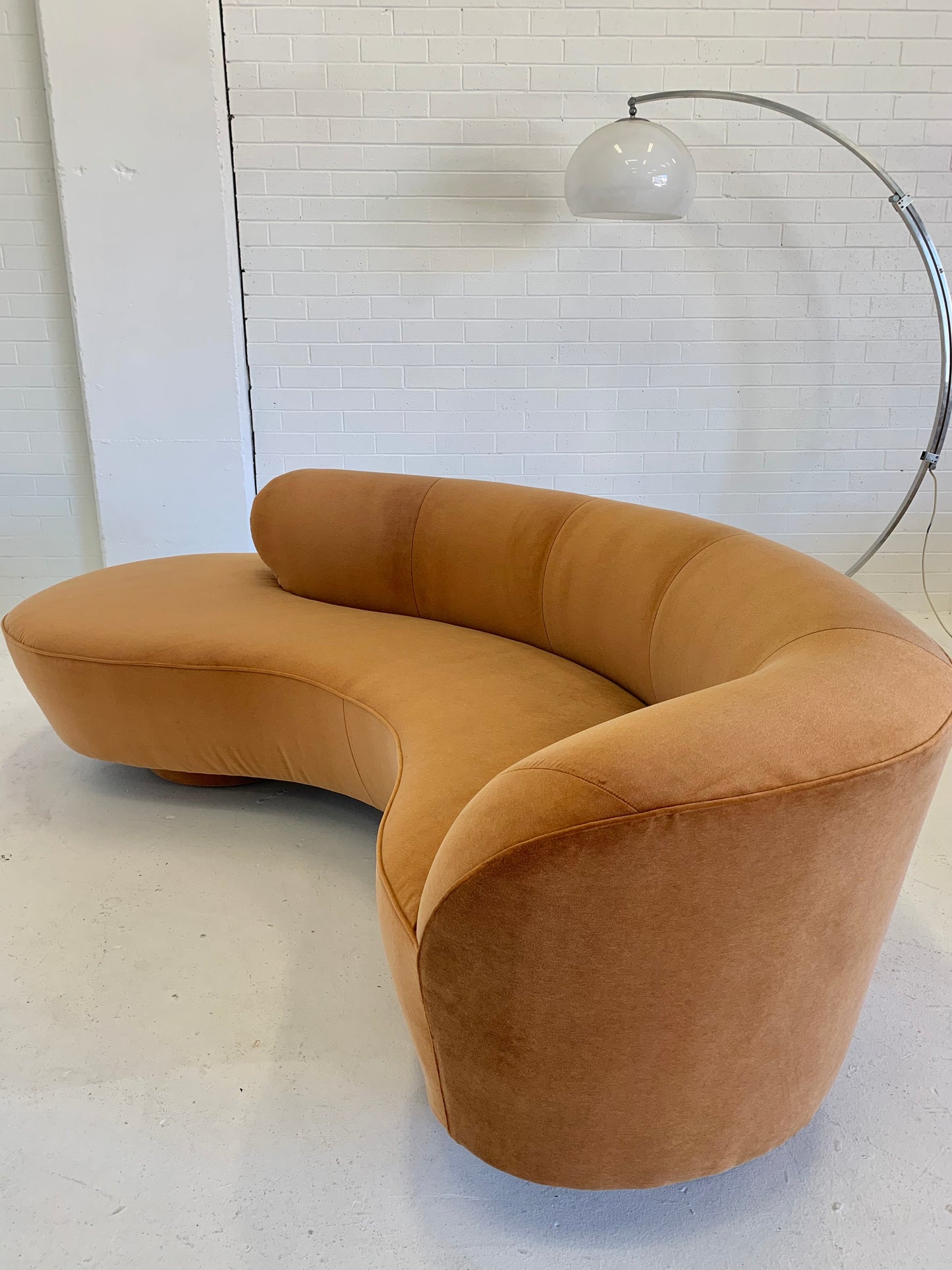 Stunning Curved Velvet Sofa