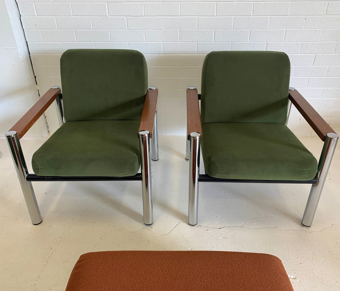 Vintage Teak and Chrome Sebel Armchairs