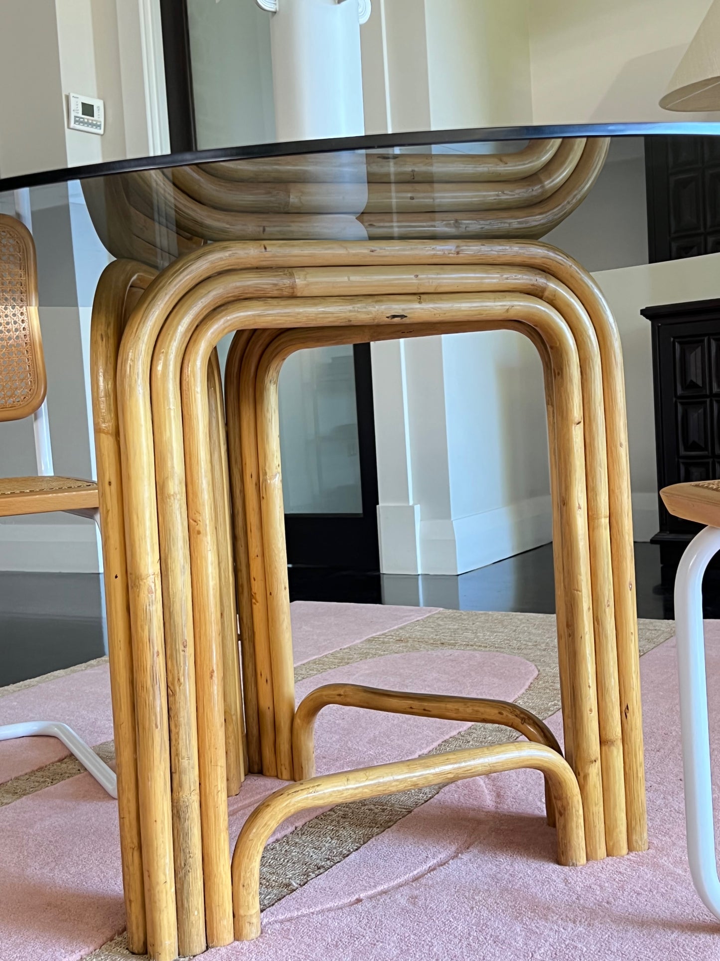 Gabriella Crespi style bamboo cane dining table