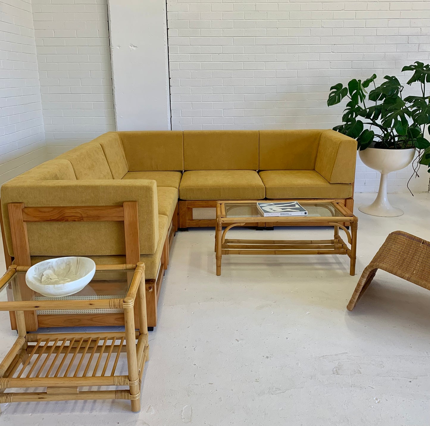 Vintage Cane Coffee Table