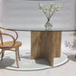 Travertine & Glass Dining Table