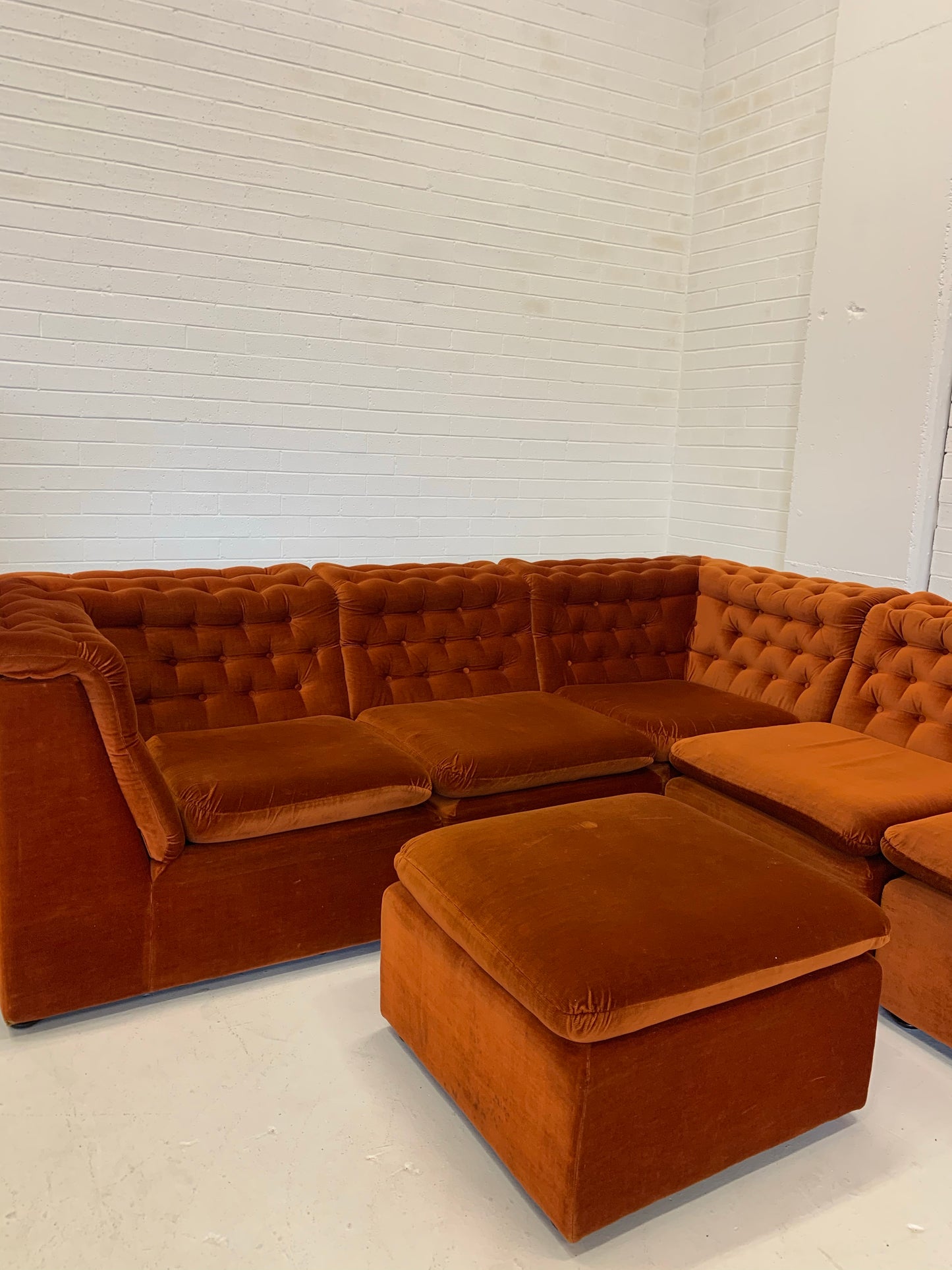 Vintage FLER Velvet Modular Sofa