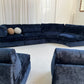 - Bespoke Curved Midnight Chenille Modular Sofa