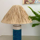Vintage Italian Ceramic Lamp With Raffia Shade