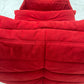 Vintage Ligne Roset Togo Fireside & Ottoman Set - Red Suede