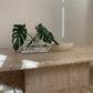 Large Vintage Unfilled Travertine Coffee Table
