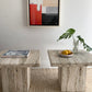 Vintage Unfilled Travertine Side Tables