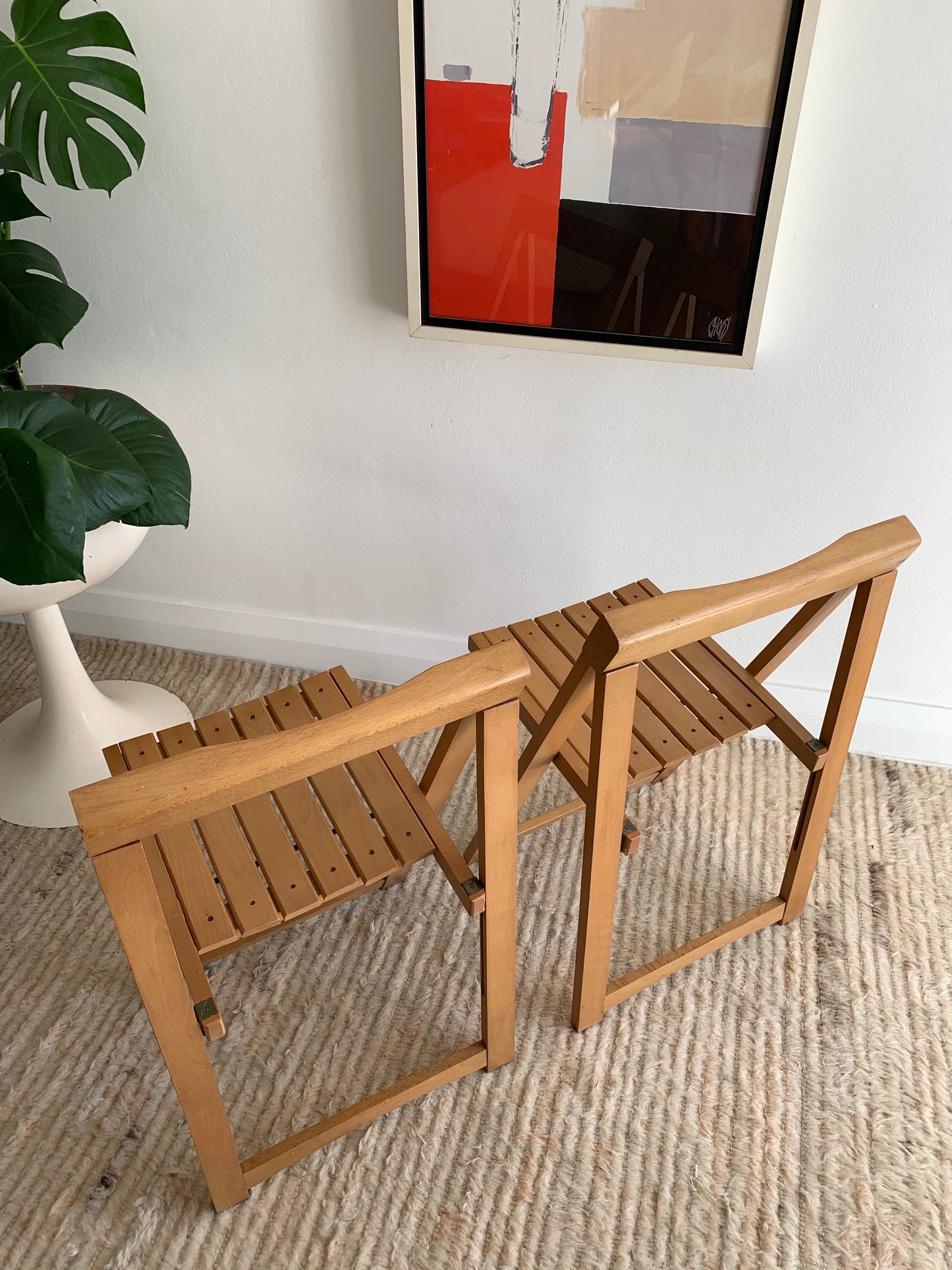 Original 1960’s Aldo Jacober and Pierangela d’Aniello “Trieste” Folding Chairs for Bazzani