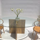 Travertine & Glass Dining Table
