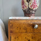 - Set of Two Burl Bedside Tables With Norwegian Rose Marble Tops
