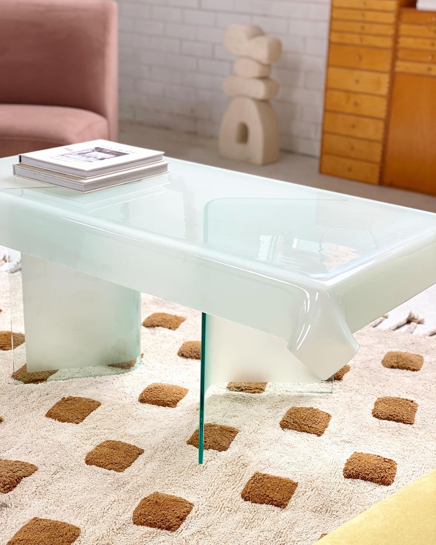 Incredible Frosted Glass Coffee Table