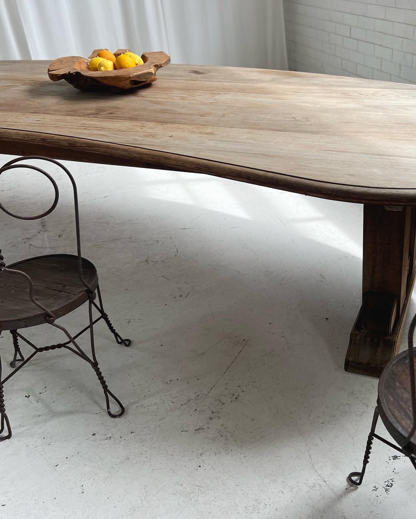 Custom Large Wooden Curved Table