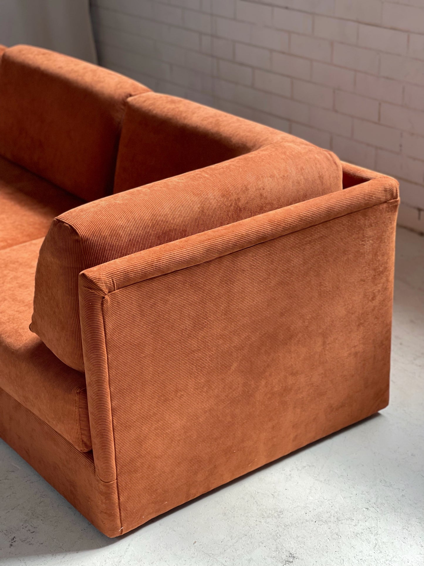 Rust Corduroy Vintage Modular Sofa