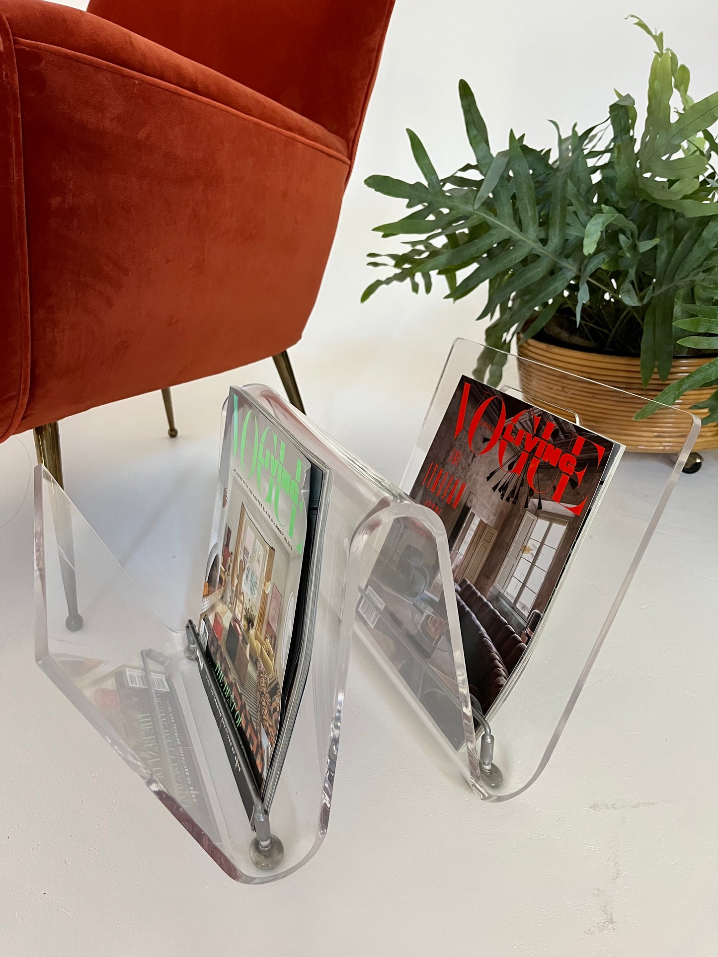Vintage Perspex Magazine Rack