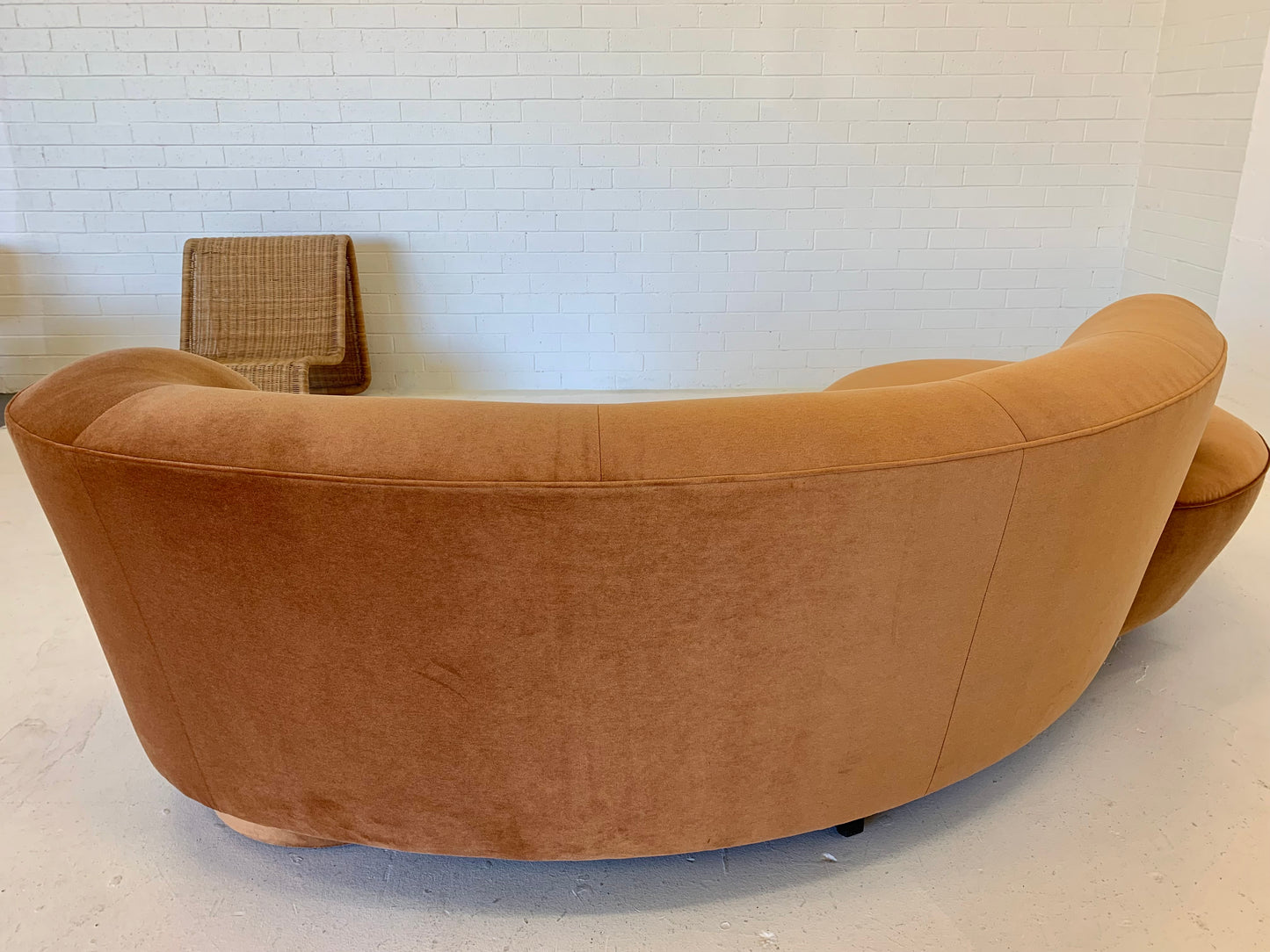 Stunning Curved Velvet Sofa