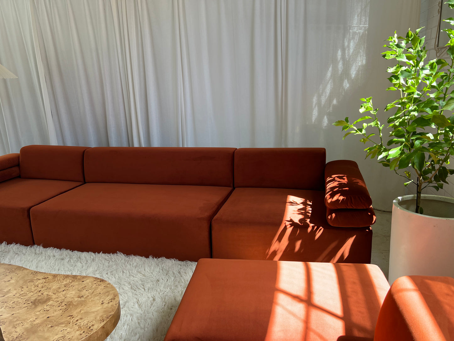 - Copper Velvet Modular Sofa Set