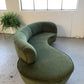 Curved Velvet Sofa in Deep Botanical Green