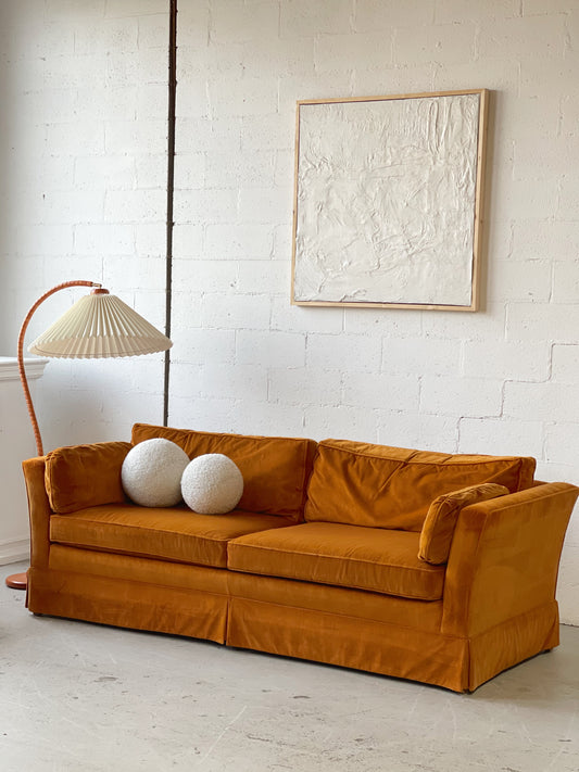 Large Burnt Orange Velvet Lounge