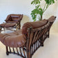 Vintage Cane and Leather Lounge