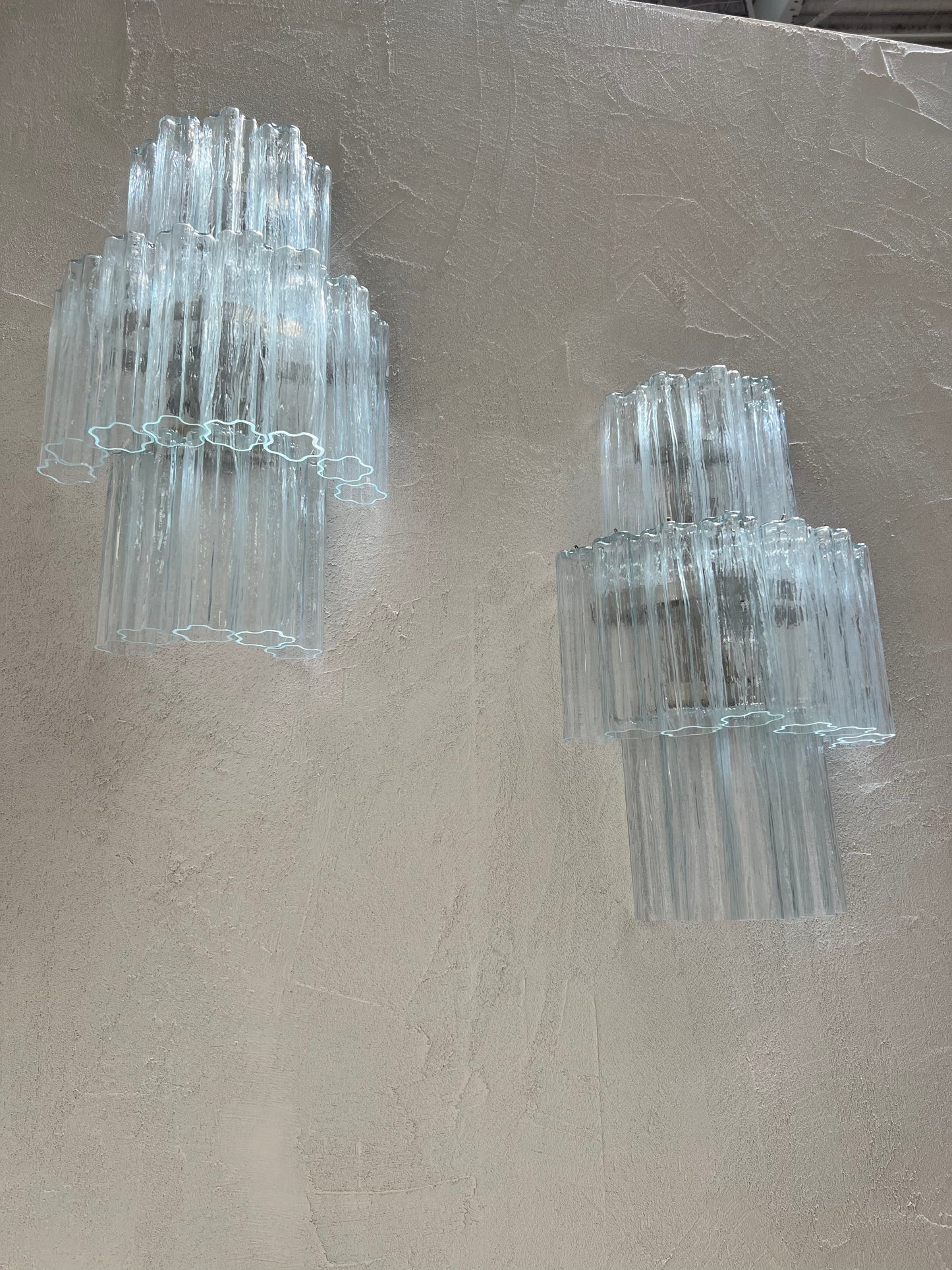 Murano Sconce - Venini TRONCHI CLEAR - One Available