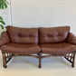 Vintage Cane and Leather Lounge