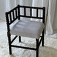 - Antique French Bobbin Chair in Lilac Linen