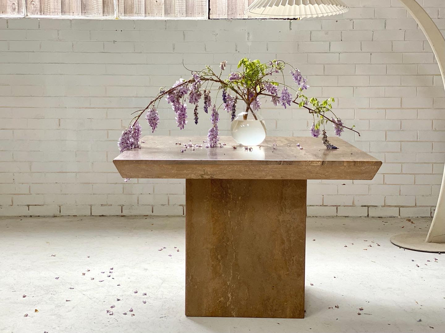 Brutalist Travertine Dining table