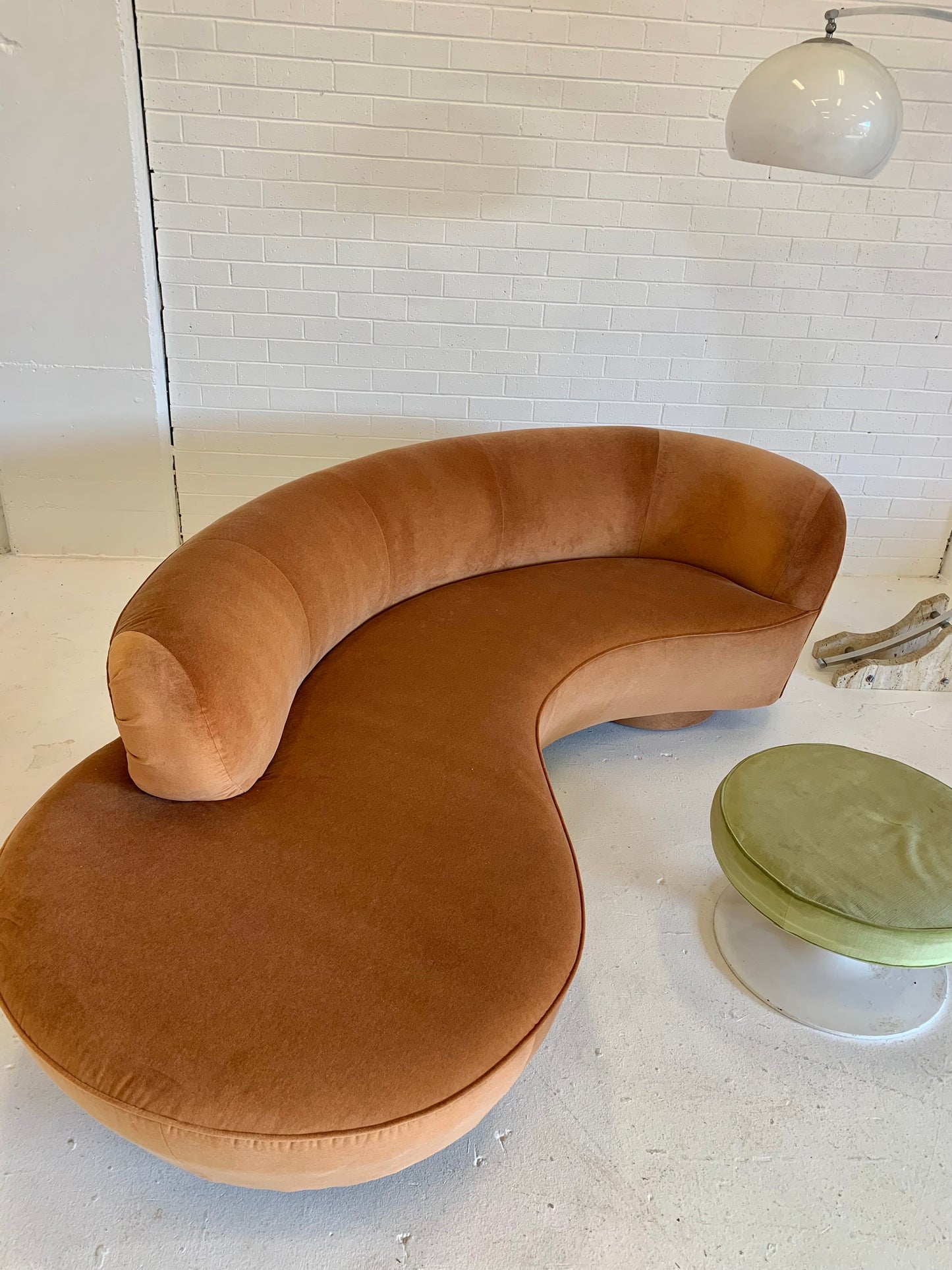 Stunning Curved Velvet Sofa