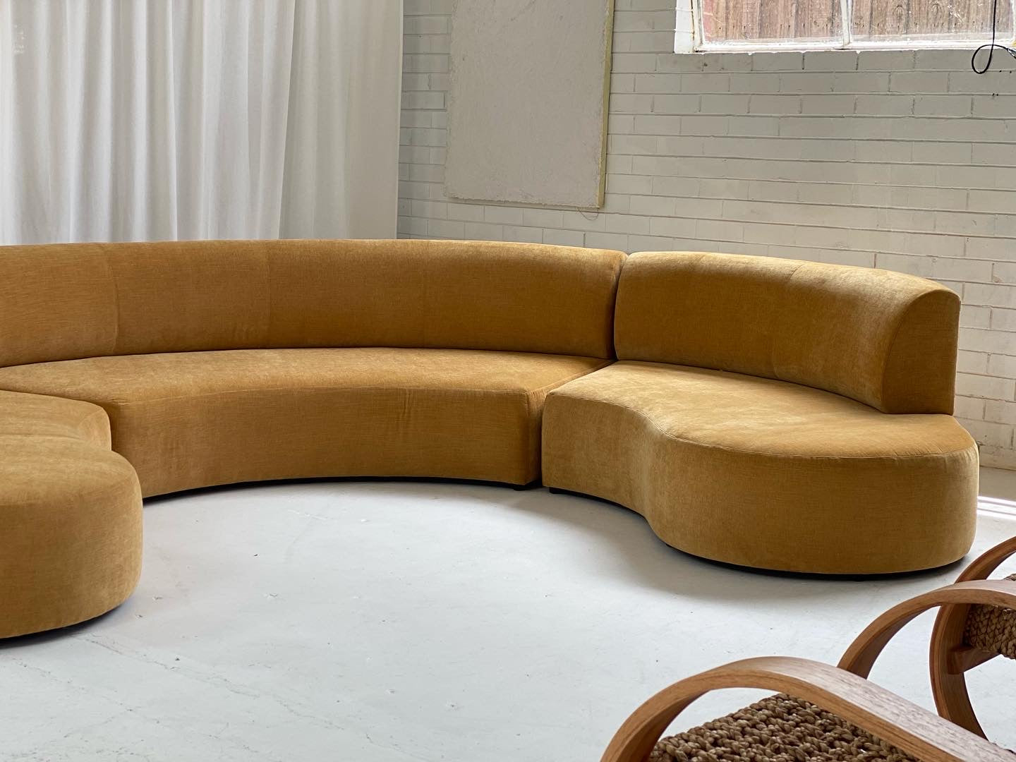 Bespoke Mustard Curvy Modular Sofa