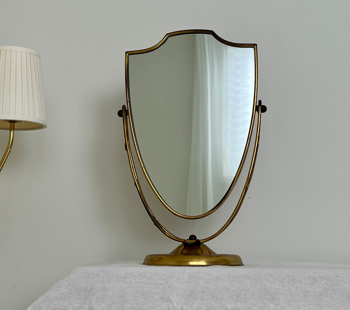 - 1950s Italian Shield Table Mirror