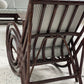 Vintage Dark Bamboo Armchair - Coffee Stripe