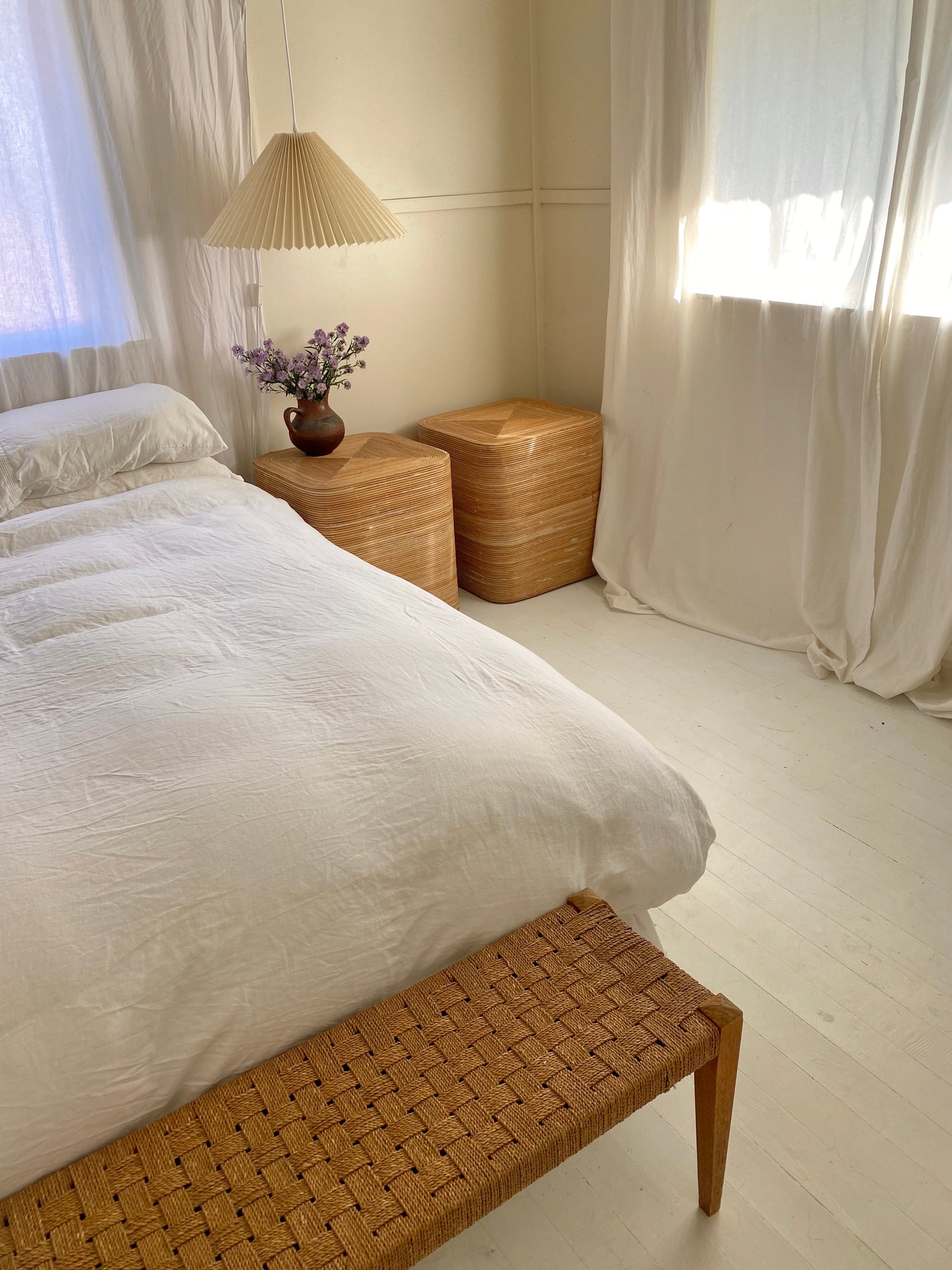 Pair of Rattan Bedside Tables